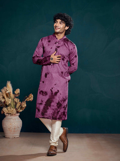 Flowy Pink Shibori Dyed Viscose Sequence Men's Kurta