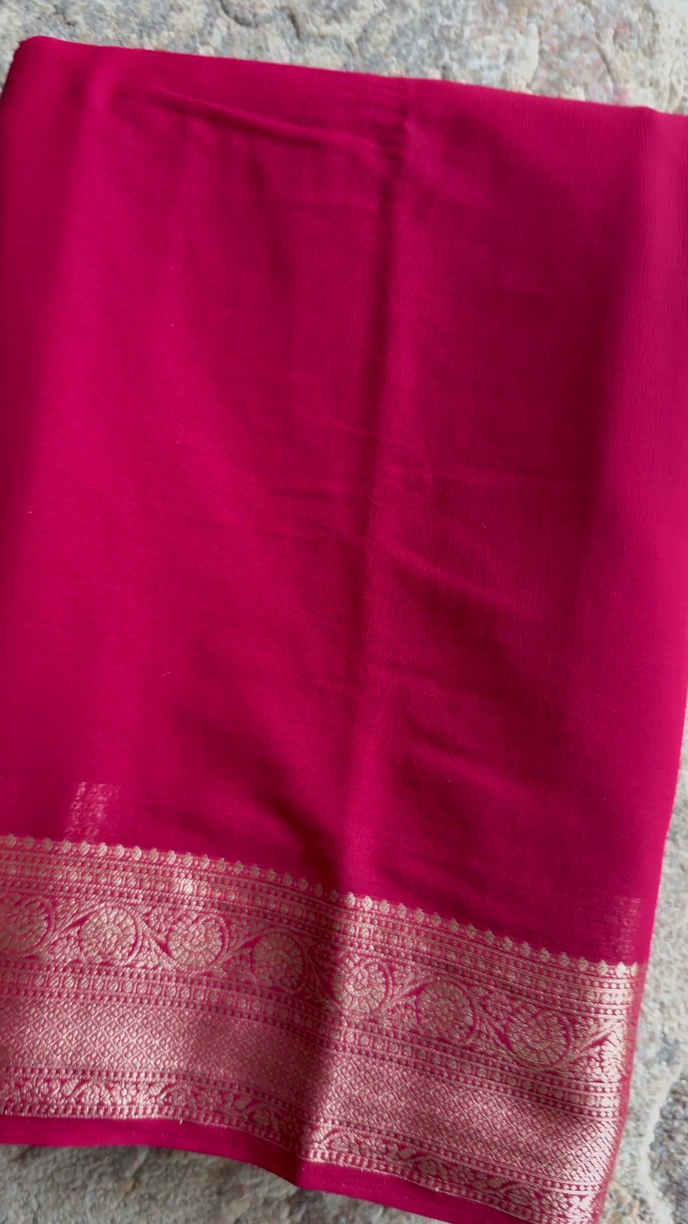 Premium Maroon Georgette Feather Soft Saree with Gold Zari Work